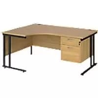 Dams International Left Hand Ergonomic Desk MC16ELP2KO 1,600 x 1,200 x 725 x 800 - 990 mm