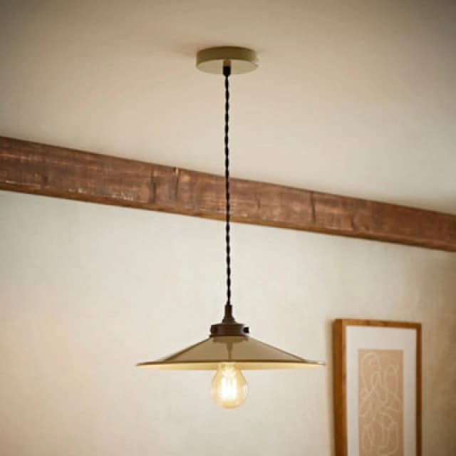 Valuelights Hampstead Green Rolled Edge Tapered Pendant Ceiling Light