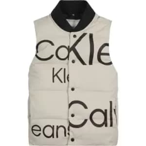 Calvin Klein Jeans Bold Institutional Logo Vest - Cream