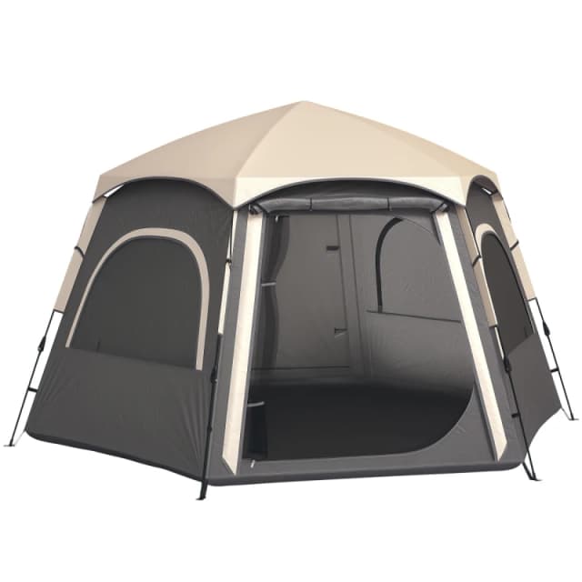 Outsunny Outsunny Instant Camping Tent, 4 Person Easy Setup Dome Tent - Dark Grey