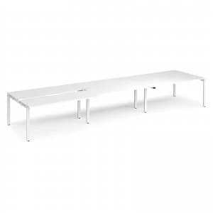 Adapt II Sliding top Triple Back to Back Desk s 4800mm x 1200mm - White