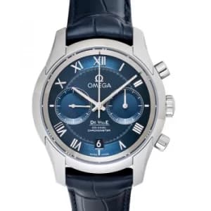 De Ville Co-Axial Chronograph 42mm Automatic Blue Dial Mens Watch