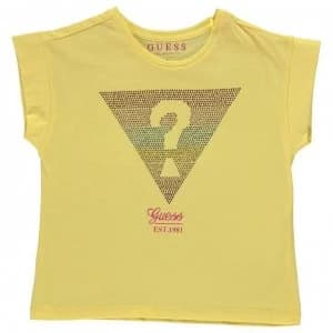 Guess Guess Logo T Shirt - Yellow