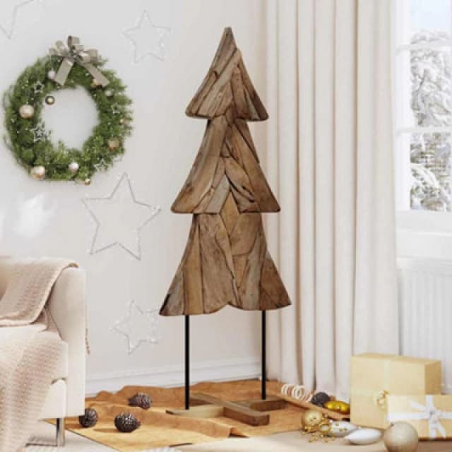 vidaXL Christmas Tree with Stand Brown 150 x 58cm Solid teak wood, Brown 42017932
