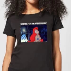 Disney The Little Mermaid Weekend Wait Womens T-Shirt - Black