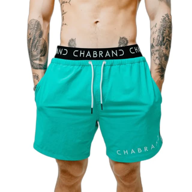 Wide elastic swim shorts Chabrand Vert Male M