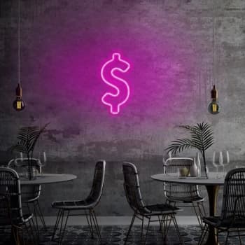 Dollar Sign - Pink Pink Wall Lamp
