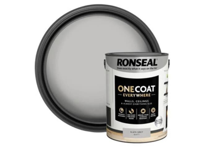 Ronseal One Coat Everywhere Multi Surface Matt Paint Slate Grey - 5L Grey