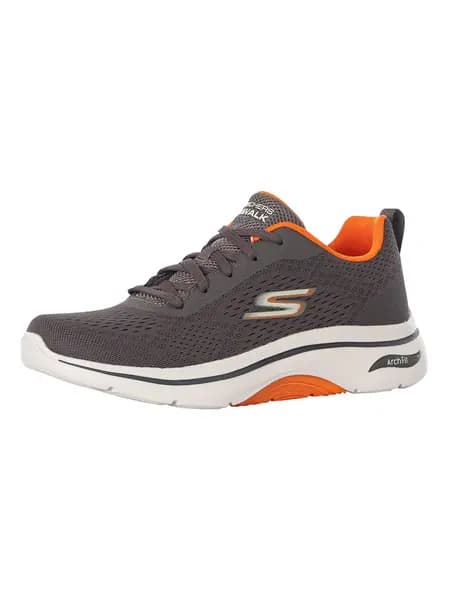 Skechers Go Walk Arch Fit 2.0 Idyllic 2 Trainers Charcoal/Orange 7 UK