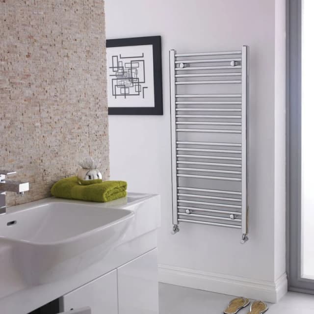 Nuie Straight Ladder Towel Rail 1100 X 500Mm Chrome, Silver HK382