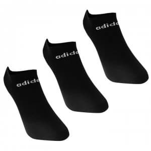 adidas Low Cut 3 Pack No Show Socks - Black/White