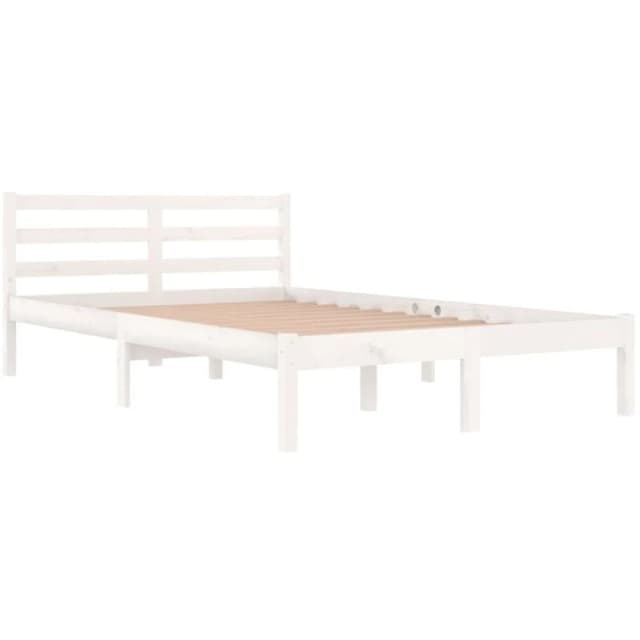 VIDAXL Bed Frame without Mattress Solid Wood Pine 120x200cm White vidaXL 8720286877548