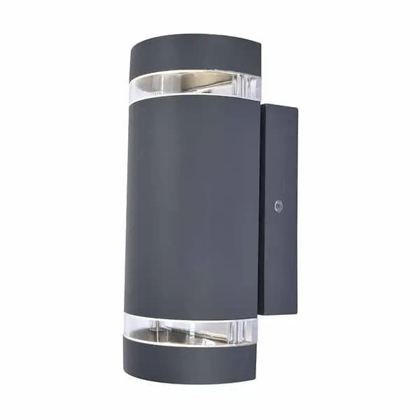Lutec Lutec Focus Outdoor Up & Down Wall Light with Dusk to Dawn Sensor - Dark Grey