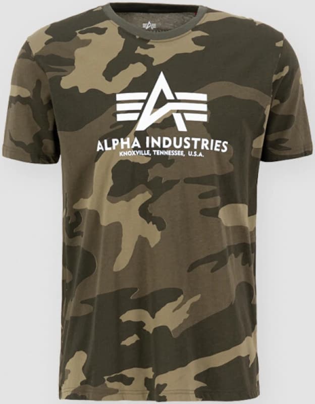 Alpha Industries Basic Camo T-Shirt, green, Size XS for Men