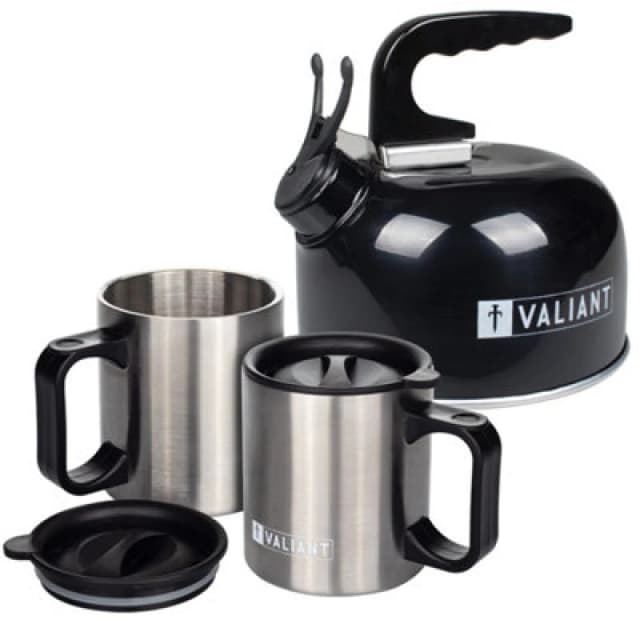 Valiant Valiant Camping Kettle & Insulated Mug Set Metallic Silver unisex