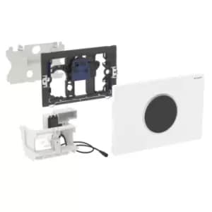 Geberit WC Flush Control with Electronic Flush Actuation, Mains Operation, Dual Flush, Flush Plate SIGMA10, Automatic/Touchless: Black/Bright Chrome/B