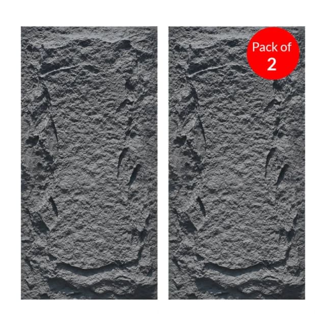 Ener-J Black Slate Rock Hard Pu Wall Panel Size:1200 X 600 X 60 mm (Pack Of 2)
