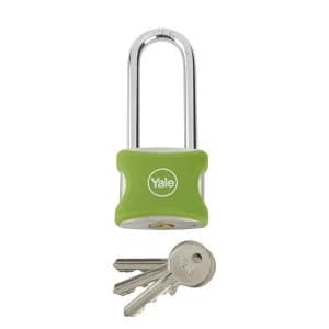 Yale Aluminium Long Shackle 38mm Padlock - Green