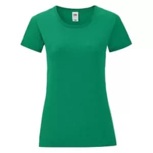 Fruit Of The Loom Womens/Ladies Iconic T-Shirt (M) (Heather Green)