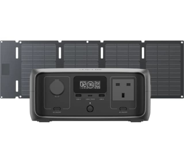 ECOFLOW River 3 UPS & 45 W USB Type-C Portable Solar Panel, Black 4895251638340