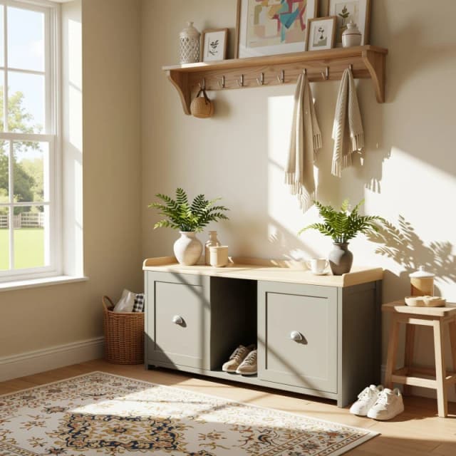 Jack Wills Lancaster Shoe Storage Bench Grey unisex One Size