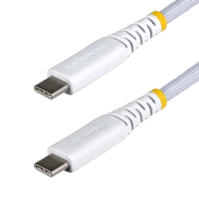 StarTech.com StarTech.com 1m (3ft) White USB-C Charging Cable, 60W (3A) PD, Dual-Layer Braided Nylon/TPE Jacket, Rugged USB C Charging Cord, USB 2.0 L