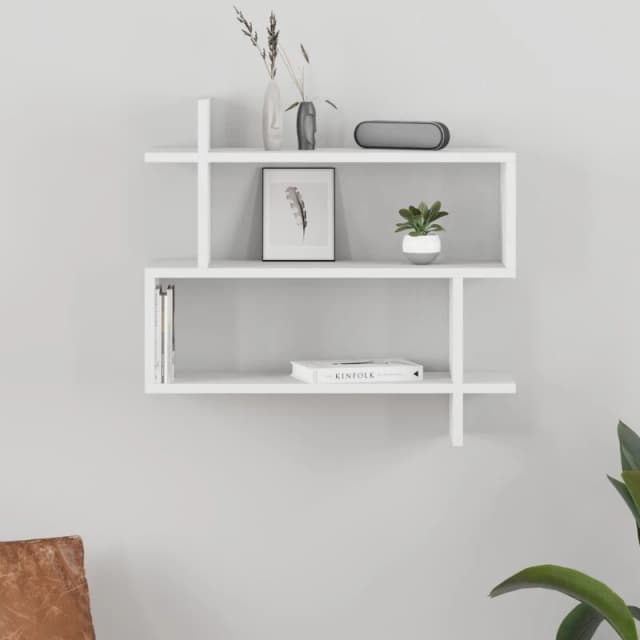 DECORTIE Paralel Wall Mounted Modern Bookcase Display Unit w 70cm Medium - White - White - Decortie M.KT.01.11055.2