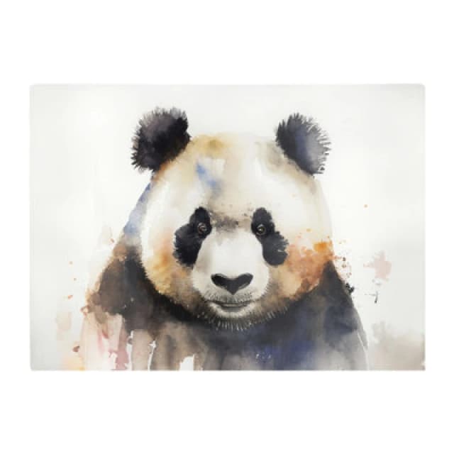 Warren Reed Designer Panda Watercolour Glass Chopping Board