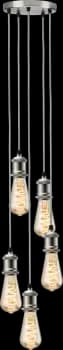 Knightsbridge CALLA - 230V E27 Vintage 5 Light Pendant - Brushed Chrome - CALVI5PBC