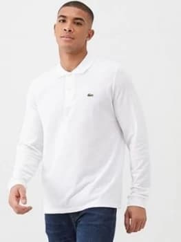 Lacoste Sportswear Classic Long Sleeve Pique Polo Shirt - White, Size 4, Men