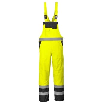 Oxford Weave 300D Class 2 Hi Vis Contrast Bib and Brace Yellow / Black 3XL