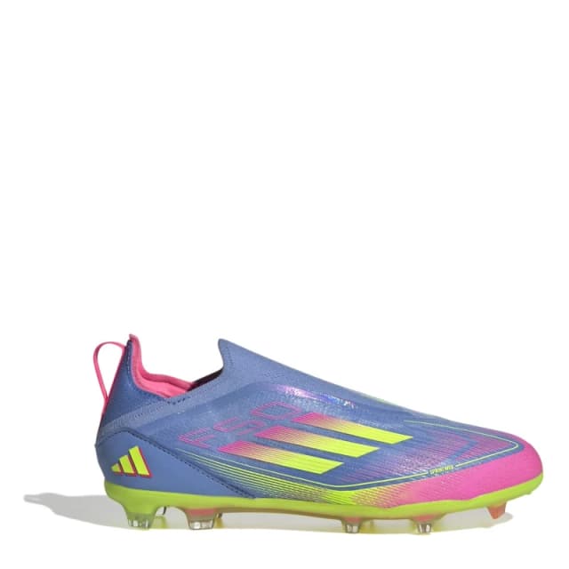 adidas F50 Elite Laceless Firm Ground Boots Childrens Blue/Lemon/Pink male C10 (28)