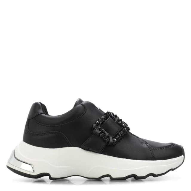 DKNY Jendaya Buckle Trainers Black female UK 4