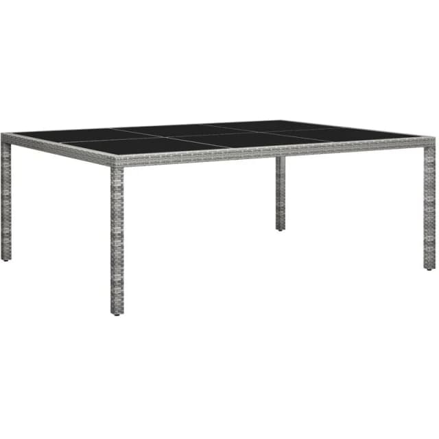 VIDAXL Outdoor Dining Table Grey 200x150x74cm Poly Rattan Vidaxl 8719883867809