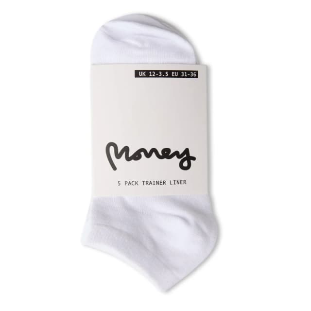 Money Girls 5pk Trainer socks Tayla - White White 1 - 6
