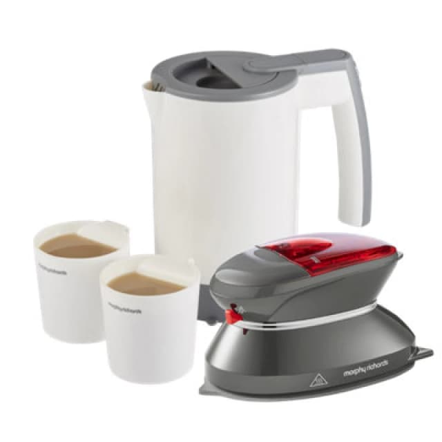 Morphy Richards Travel Iron and Travel Kettle Set in Grey Size: 2 Pack Grey 2 Pack Unisex 5056765430588