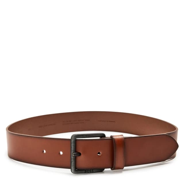 Boss Mens Jeeko Leather Belt Medium Brown male 30R (80cm)