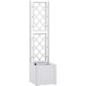 Garden Raised Bed with Trellis and Self Watering System White Vidaxl White