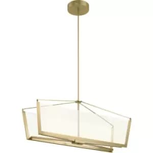 Quintiesse Kichler Calters Integrated LED Bar Pendant Ceiling Light Champagne Gold, 3000K