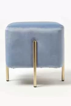 Osborne Velvet Footstool Cube with Legs