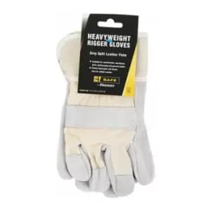 CANADIAN HIGH QUALITY LEATHER RIGGER GLOVE - Grey - Grey - Beeswift