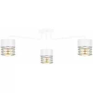 Keter Royal Multi Arm Semi Flush Ceiling Light White, Gold, 70cm, 3x E27