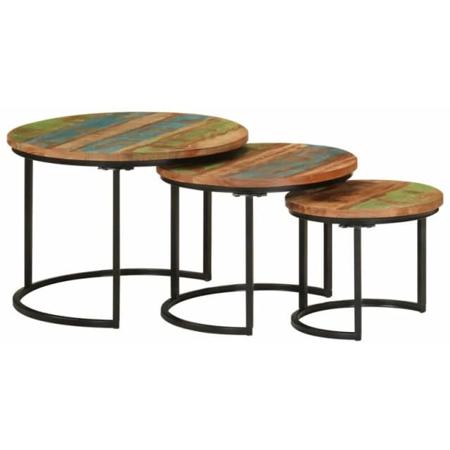 VIDAXL Nesting Tables 3 pcs Solid Wood Reclaimed Vidaxl 8720845885489