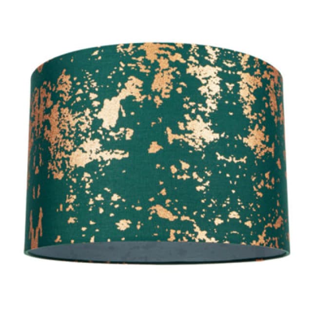 Happy Homewares Modern Green Cotton Fabric Lampshade With Copper Foil Decor For Table Or Ceiling