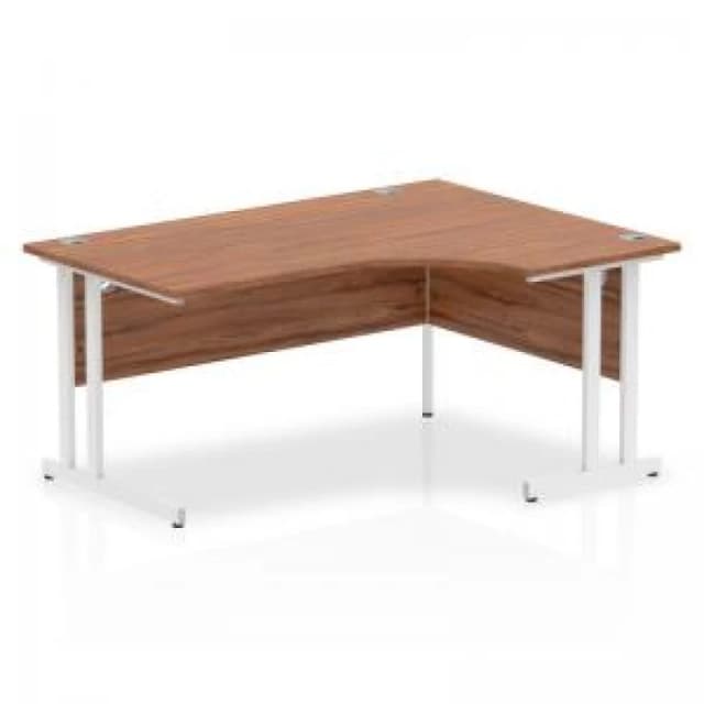 Dynamic Impulse 1600mm Right Crescent Desk Walnut Top White...