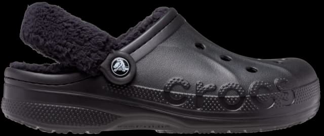 Crocs Unisex Baya Lined Fuzz-Strap Clogs Black / Black W6/M5