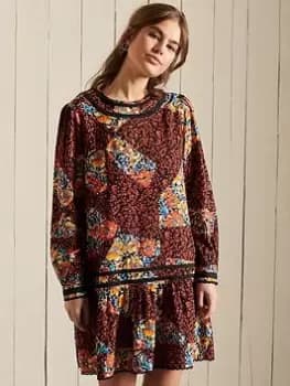 Superdry Lace Mini Dress - Multi, Size 12, Women