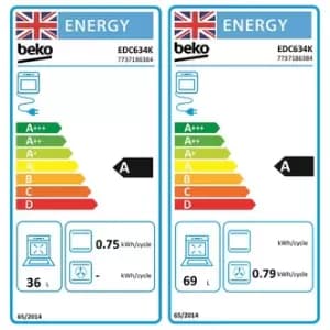 Beko EDC634K 60cm Double Oven Electric Cooker in Black Ceramic Hob