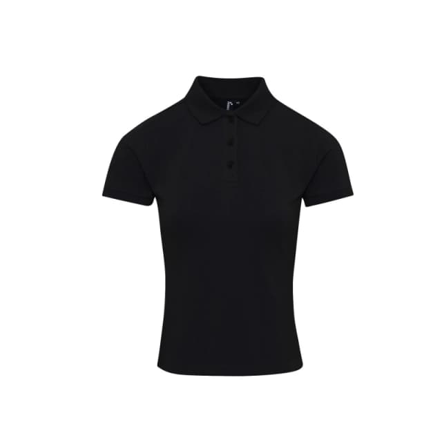 Premier Womens Coolchecker Plus Piqu Polo With CoolPlus in Black Size: XS Black Female XS