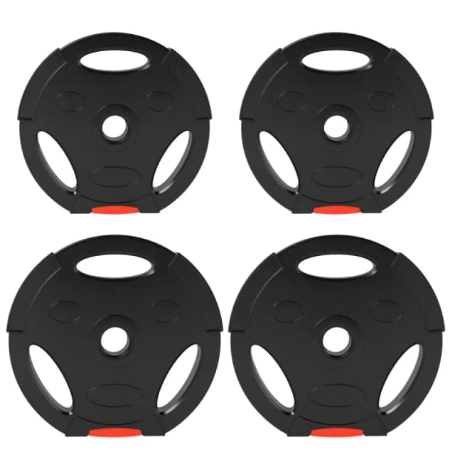 SPORTNOW Olympic Weight Plates Set for Home Gym, 2 x 7.5kg, 2 x 5kg, Black A91-364V01BK